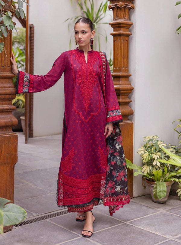 Zainab Chottani Tahra Embroidered Lawn Unstitched 3Pc Suit D-02 AYRA