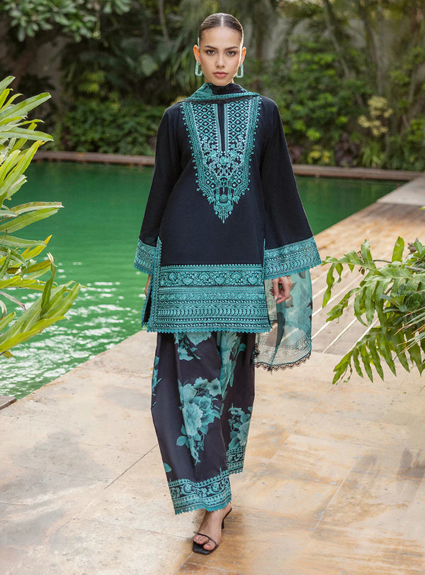 Zainab Chottani Tahra Embroidered Lawn Unstitched 3Pc Suit D-10 RAYA