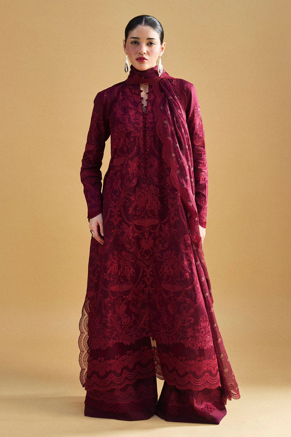 Zara Shahjahan Satori Embroidered Lawn Unstitched 3Pc Suit D-09A SEI