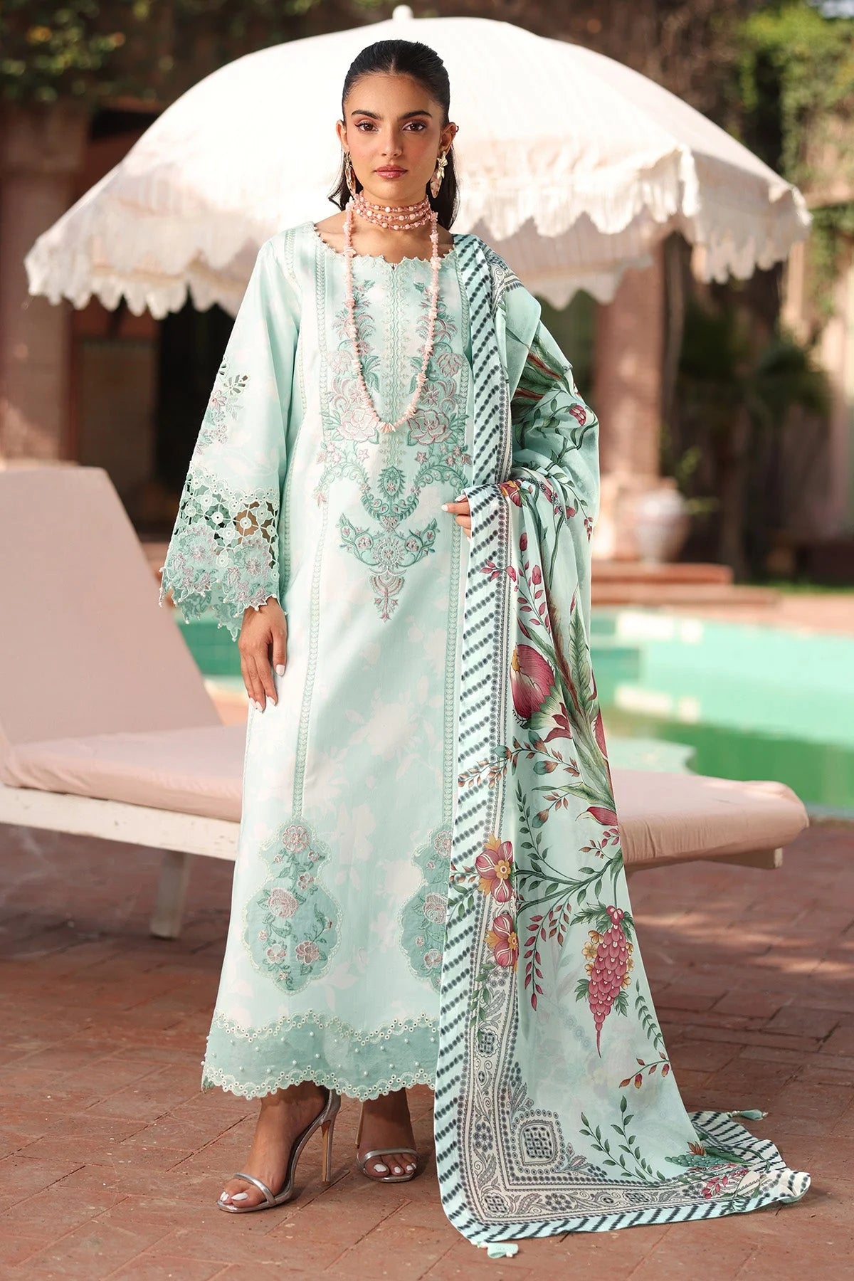 Alizeh Fashion Embroidered Printed Lawn Unstitched 3Pc Suit AF-EPL-7031-MIREGA