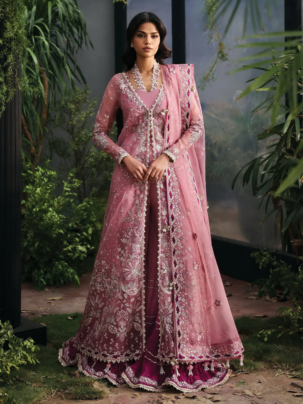 Afrozeh La Fuchsia Luxury Festive Unstitched 3Pc Suit ALF-25-V1-01 SERAIRA