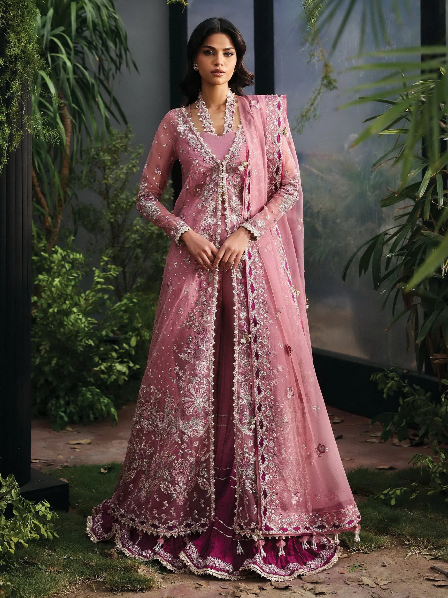 Afrozeh La Fuchsia Luxury Festive Unstitched 3Pc Suit ALF-25-V1-01 SERAIRA
