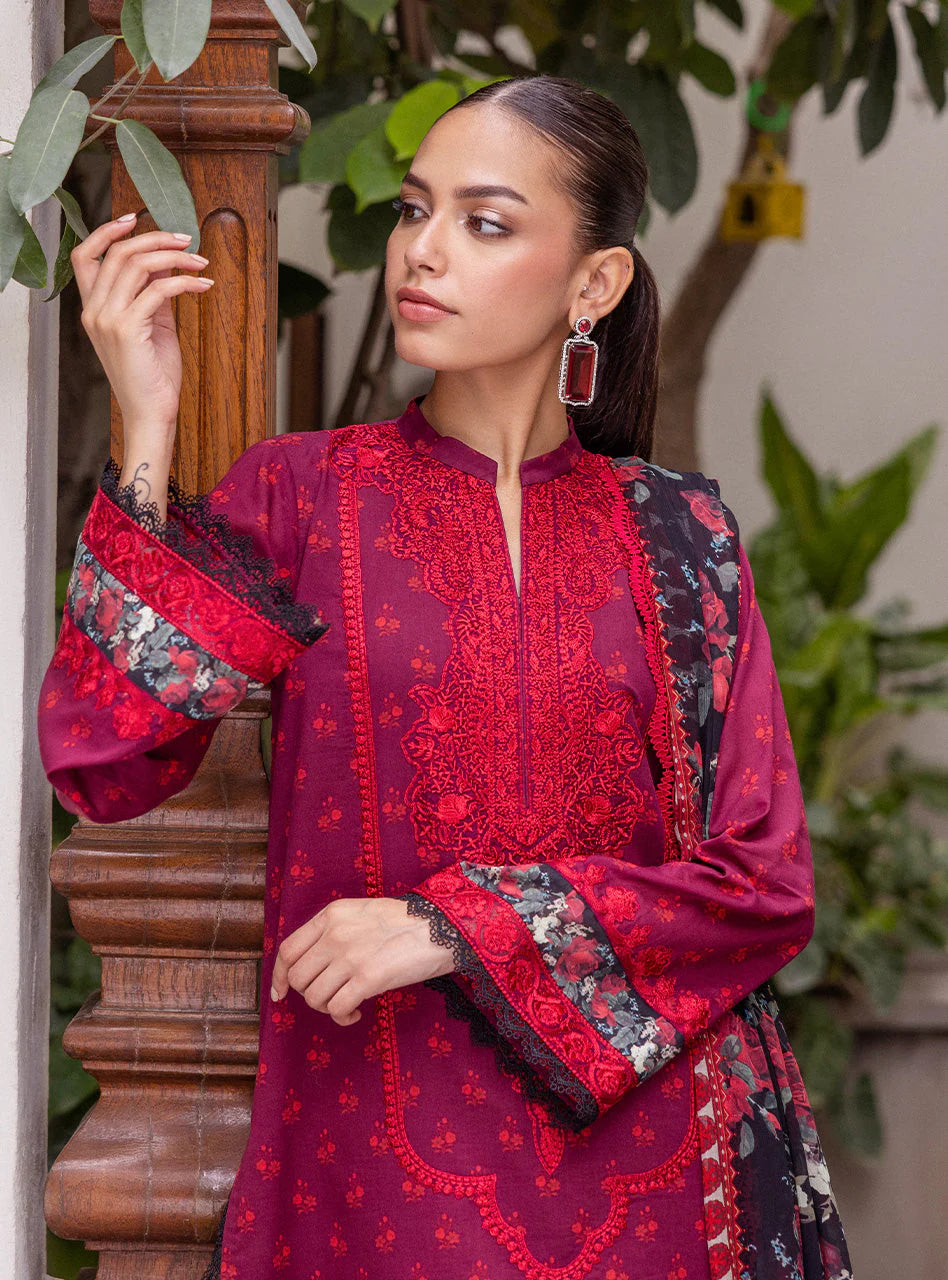 Zainab Chottani Tahra Embroidered Lawn Unstitched 3Pc Suit D-02 AYRA