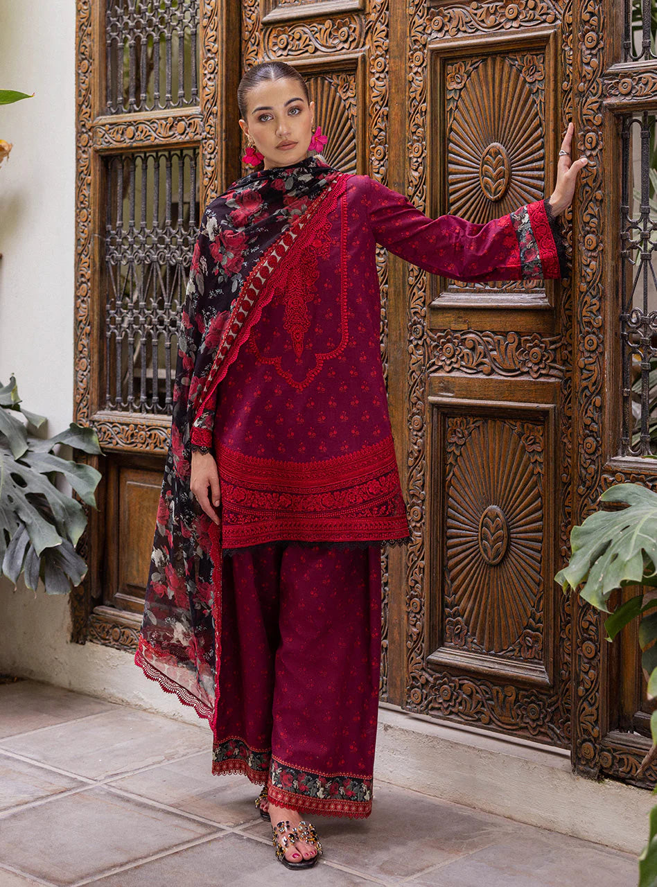 Zainab Chottani Tahra Embroidered Lawn Unstitched 3Pc Suit D-02 AYRA