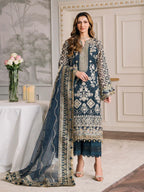 Baroque Chantelle Embroidered Luxury Chiffon Unstitched 3Pc Suit EC-01
