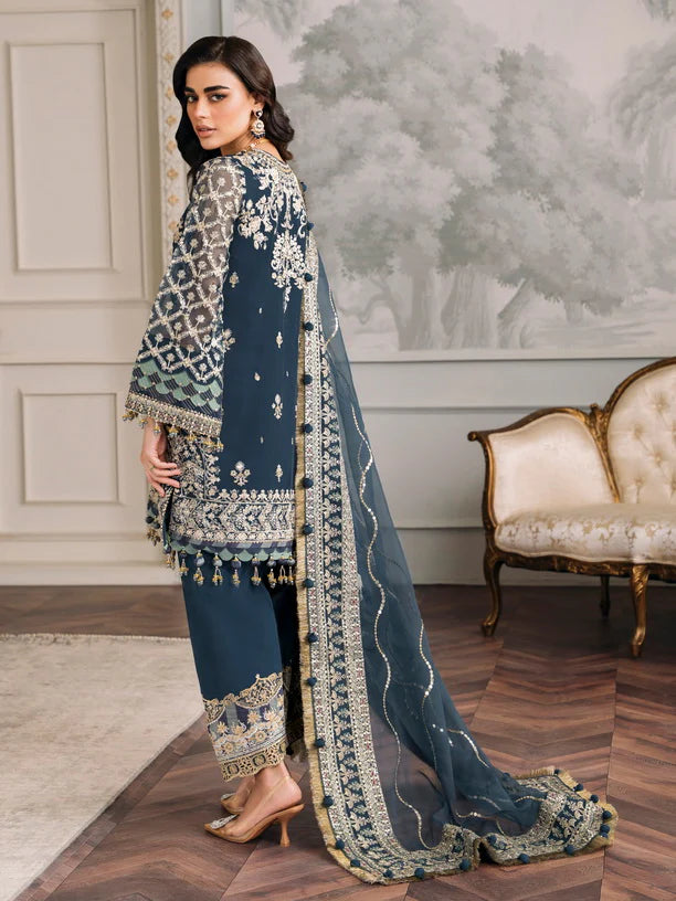 Baroque Chantelle Embroidered Luxury Chiffon Unstitched 3Pc Suit EC-01
