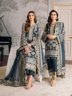 Baroque Chantelle Embroidered Luxury Chiffon Unstitched 3Pc Suit EC-01
