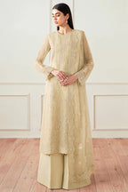 Farasha Essence Embroidered Chiffon Unstitched 3Pc Suit - Beige Dusk
