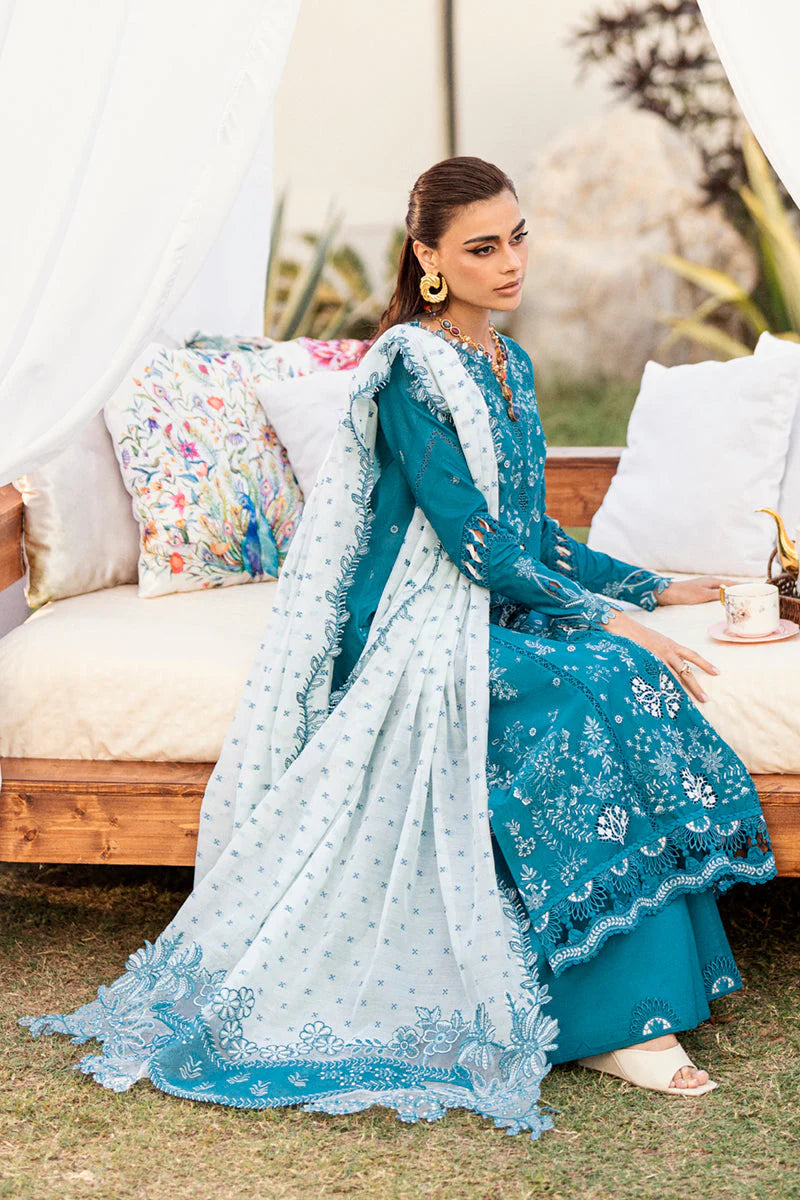 Qalamkar Chikankari Embroidered Lawn Unstitched 3Pc Suit CS-07 ALYANA