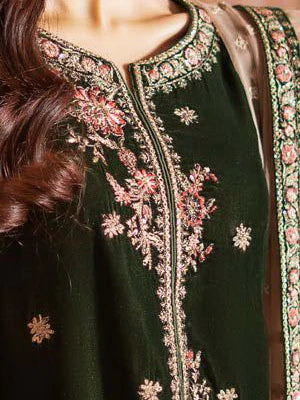 Charizma Signora Premium Embroidered Velvet Unstitched 3Pc Suit CVT4-16