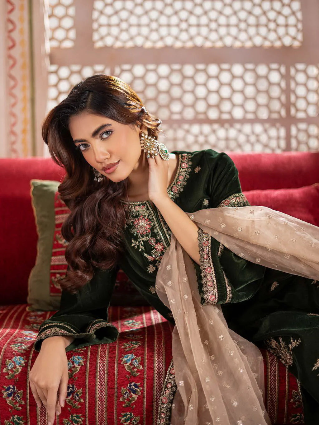 Charizma Signora Premium Embroidered Velvet Unstitched 3Pc Suit CVT4-16