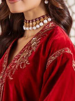 Charizma Signora Premium Embroidered Velvet Unstitched 3Pc Suit CVT4-17