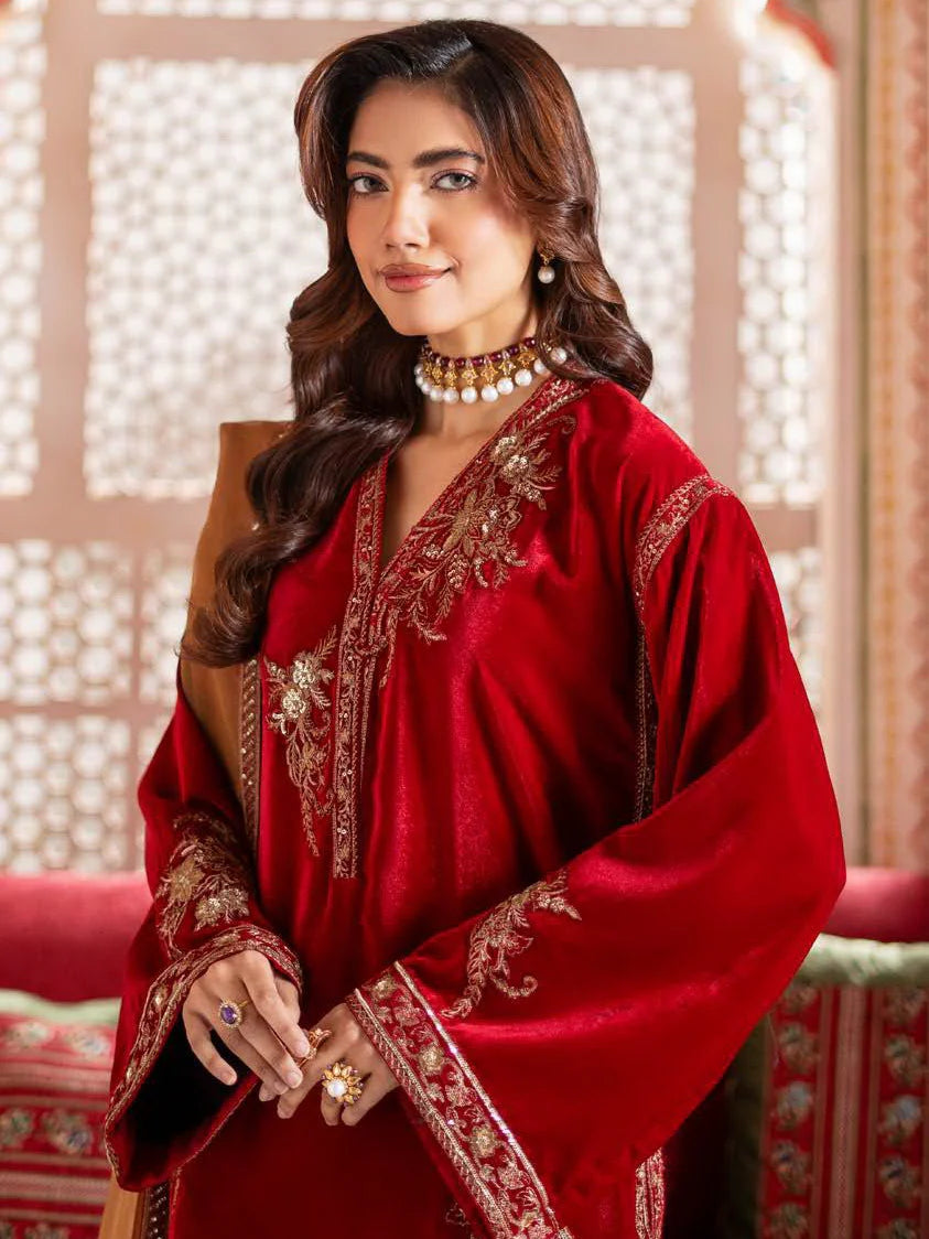 Charizma Signora Premium Embroidered Velvet Unstitched 3Pc Suit CVT4-17