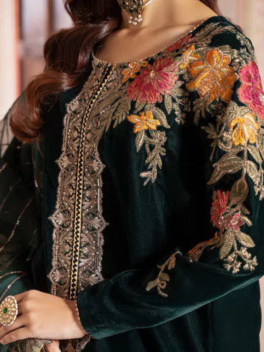 Charizma Signora Premium Embroidered Velvet Unstitched 3Pc Suit CVT4-20