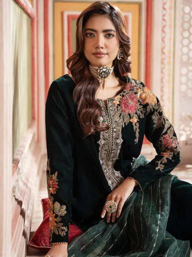 Charizma Signora Premium Embroidered Velvet Unstitched 3Pc Suit CVT4-20