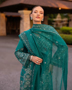 Faiza Saqlain Zinnia Embroidered Luxury Lawn Unstitched 3Pc Suit - Calla