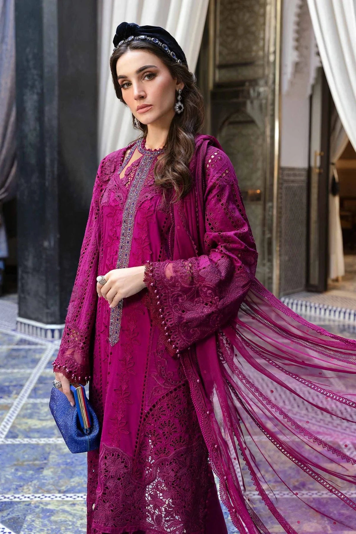 Maria.B Voyage a Luxe Embroidered Lawn Unstitched 3Pc Suit D-2502-B