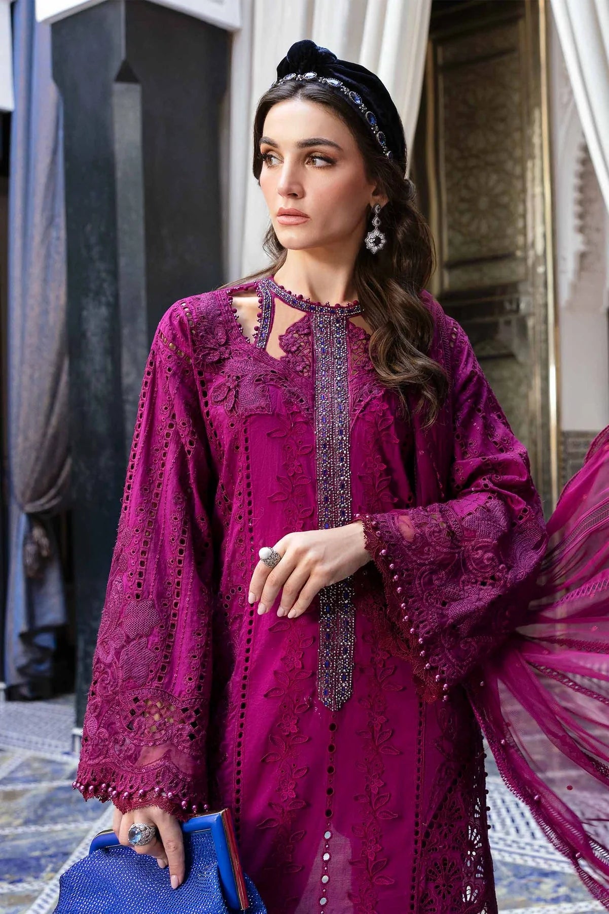 Maria.B Voyage a Luxe Embroidered Lawn Unstitched 3Pc Suit D-2502-B