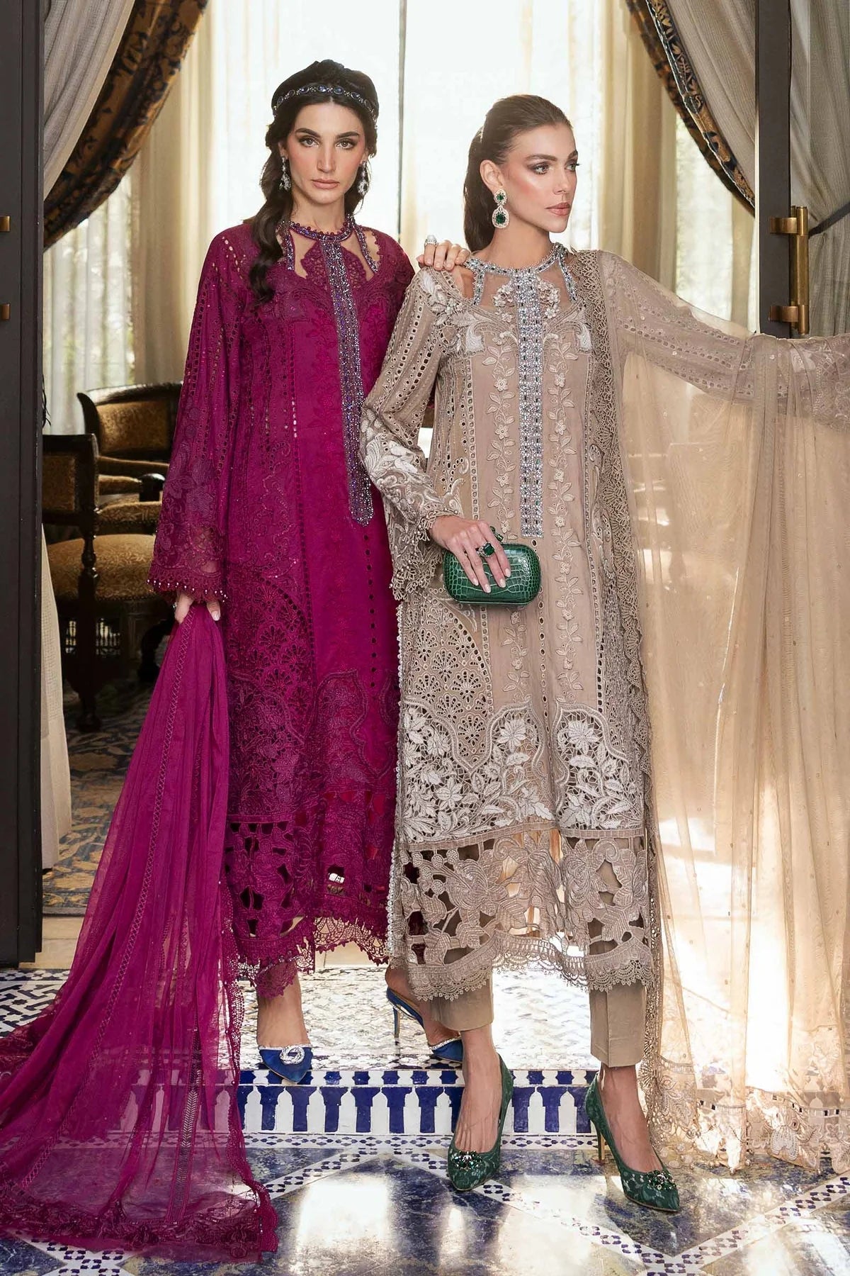 Maria.B Voyage a Luxe Embroidered Lawn Unstitched 3Pc Suit D-2502-B