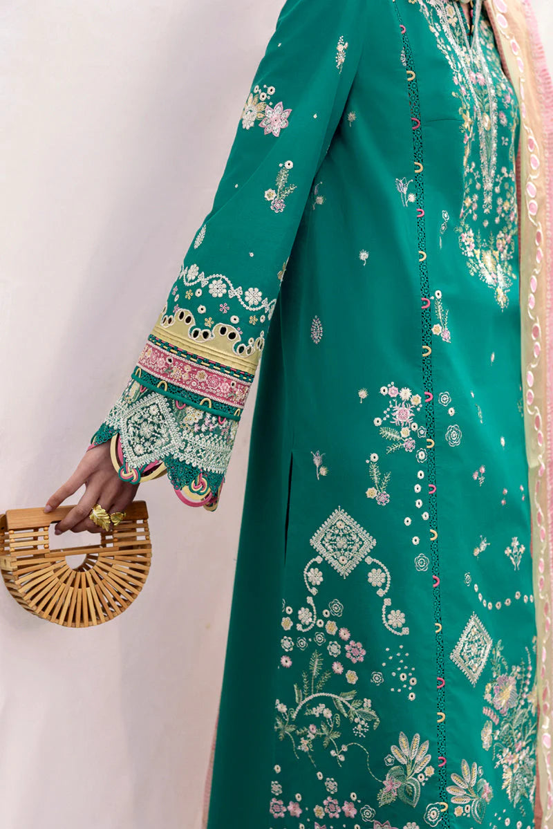Qalamkar Qlinekari Embroidered Lawn Unstitched 3Pc Suit DC-08 Elida