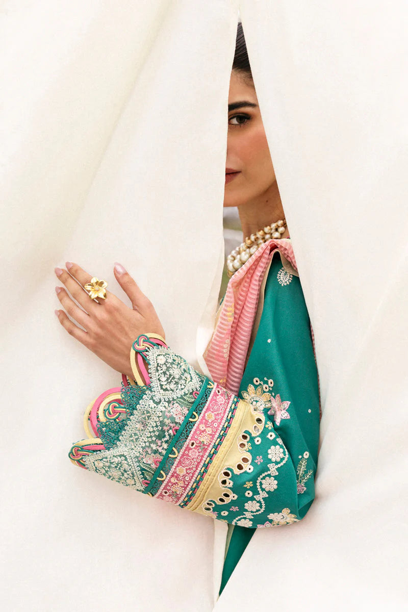 Qalamkar Qlinekari Embroidered Lawn Unstitched 3Pc Suit DC-08 Elida
