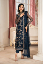 Zarif Nafees Sequins Embroidered Net Unstitched 3Pc Suit ZNAF - 02 SELIN