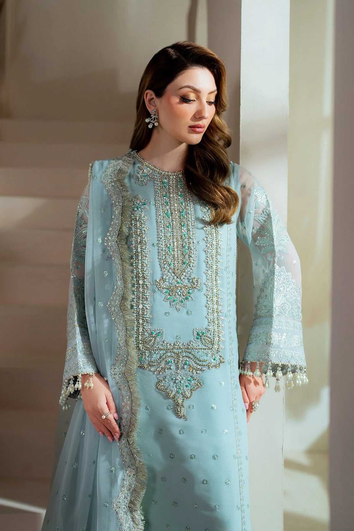 Alizeh Aymal Embroidered Chiffon Unstitched 3Pc Suit AF-BHM-4044-Orla