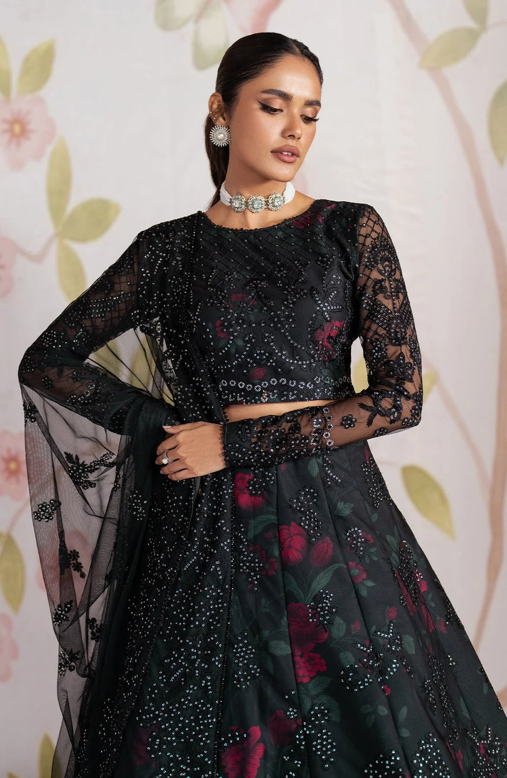 Zarif Shehnai Embroidered Luxury Net Unstitched 3Pc Suit ZS-09 HANEEN