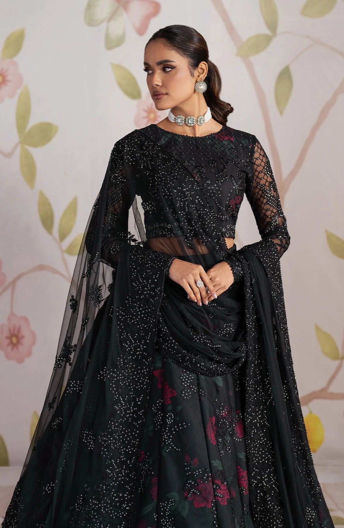 Zarif Shehnai Embroidered Luxury Net Unstitched 3Pc Suit ZS-09 HANEEN
