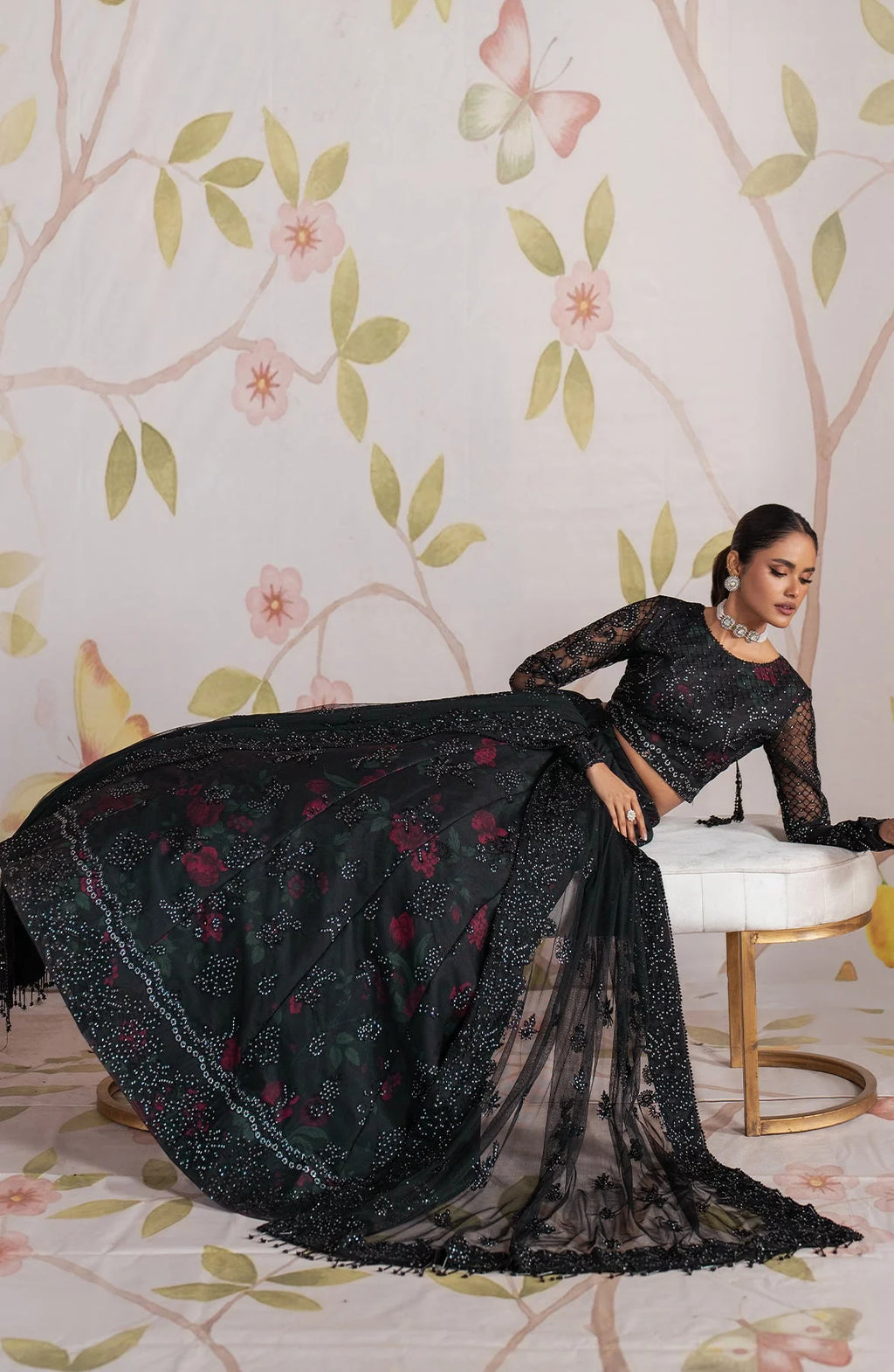 Zarif Shehnai Embroidered Luxury Net Unstitched 3Pc Suit ZS-09 HANEEN