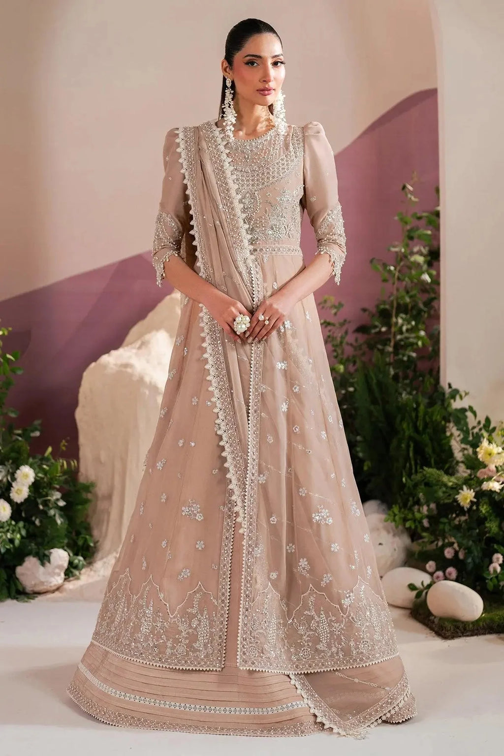 Alizeh Fashion Reena Embroidered Chiffon Unstitched 3Pc Suit AF-HM-4039-Sakura