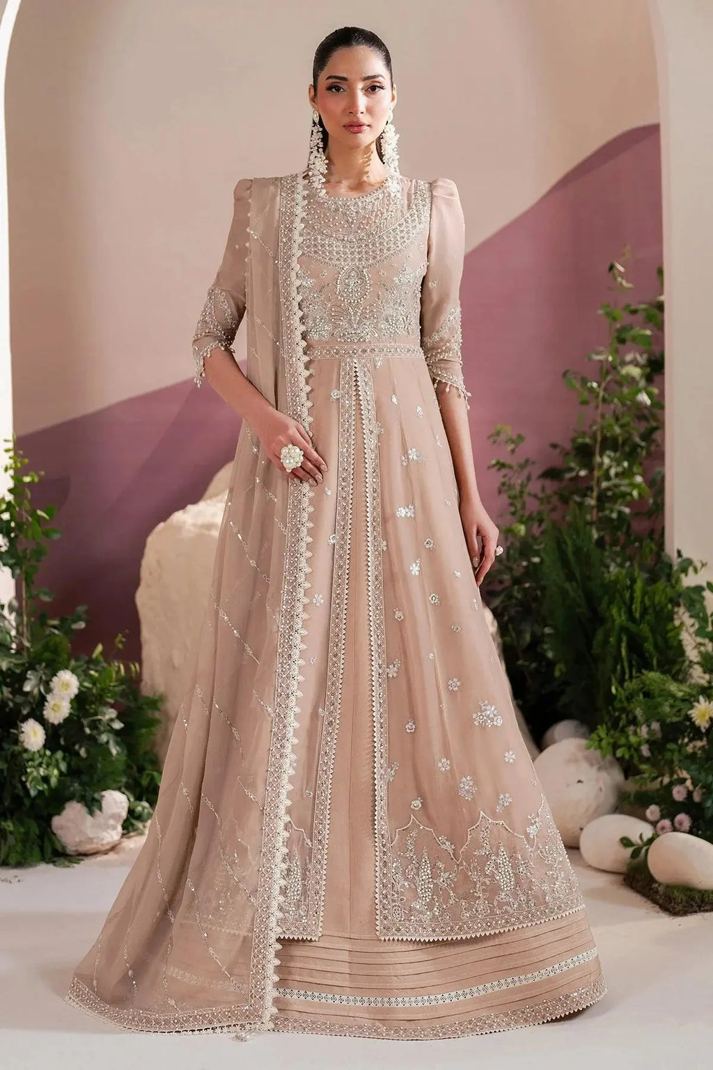 Alizeh Fashion Reena Embroidered Chiffon Unstitched 3Pc Suit AF-HM-4039-Sakura