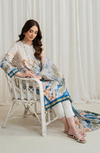 Zarif Co-Ords Unstitched Printed Georgette Silk 3Pc Suit ZGS 03 ASLAAN