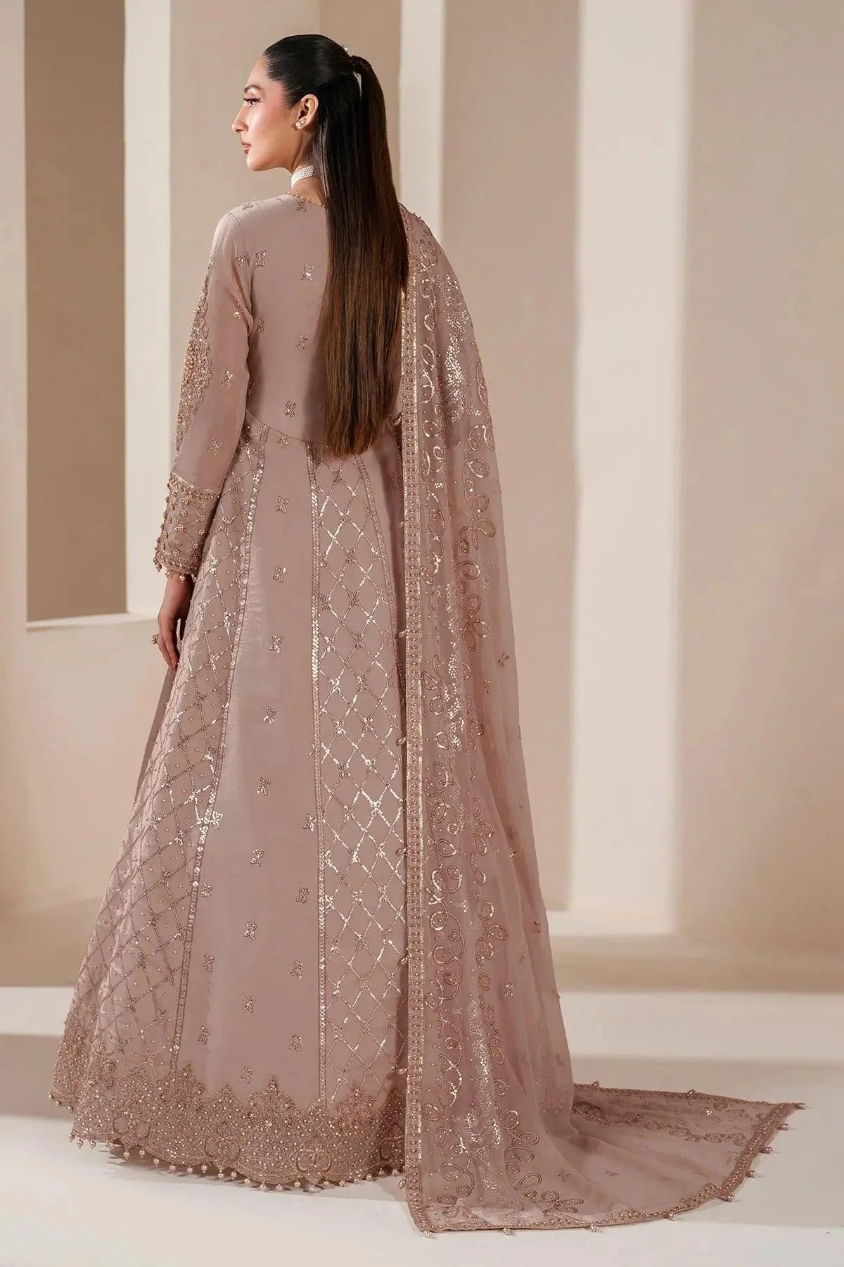 Alizeh Fashion Reena Embroidered Chiffon Unstitched 3Pc Suit AF-HM-4031-Saffron