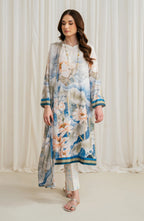 Zarif Co-Ords Unstitched Printed Georgette Silk 3Pc Suit ZGS 03 ASLAAN