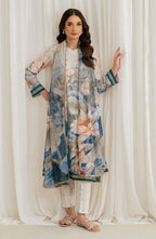 Zarif Co-Ords Unstitched Printed Georgette Silk 3Pc Suit ZGS 03 ASLAAN
