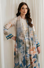 Zarif Co-Ords Unstitched Printed Georgette Silk 3Pc Suit ZGS 03 ASLAAN