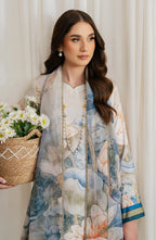 Zarif Co-Ords Unstitched Printed Georgette Silk 3Pc Suit ZGS 03 ASLAAN