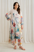 Zarif Co-Ords Unstitched Printed Georgette Silk 3Pc Suit ZGS 07 EZRAH