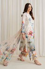 Zarif Co-Ords Unstitched Printed Georgette Silk 3Pc Suit ZGS 07 EZRAH