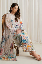 Zarif Co-Ords Unstitched Printed Georgette Silk 3Pc Suit ZGS 07 EZRAH