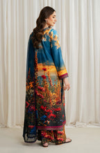 Zarif Co-Ords Unstitched Printed Georgette Silk 3Pc Suit ZGS 04 OCEAN