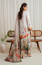Zarif Co-Ords Unstitched Printed Georgette Silk 3Pc Suit ZGS 01 CREAM