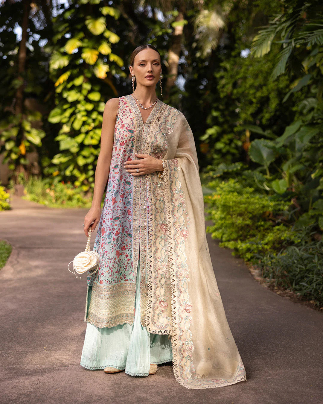 Faiza Saqlain Zinnia Embroidered Luxury Lawn Unstitched 3Pc Suit - Danica