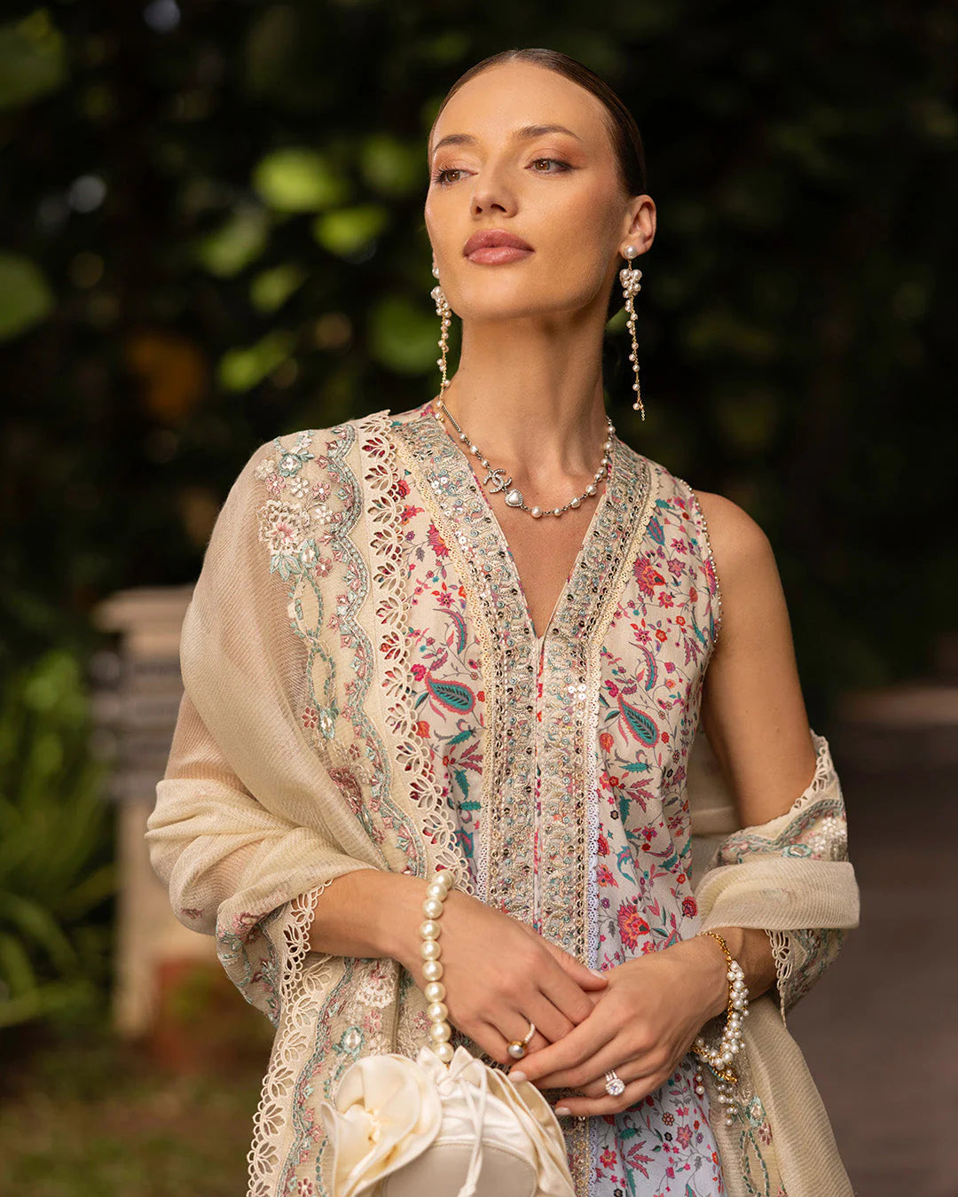 Faiza Saqlain Zinnia Embroidered Luxury Lawn Unstitched 3Pc Suit - Danica