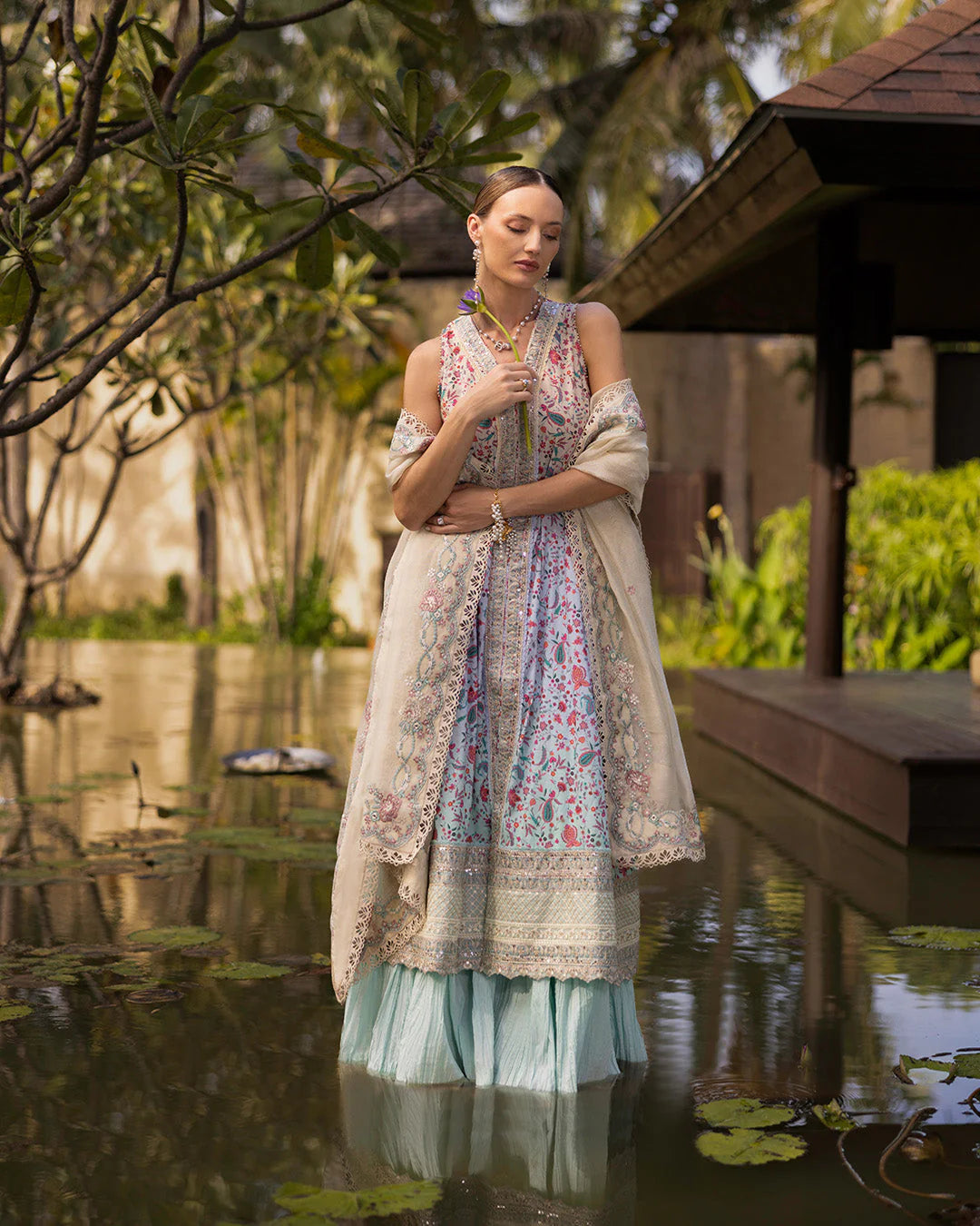 Faiza Saqlain Zinnia Embroidered Luxury Lawn Unstitched 3Pc Suit - Danica