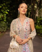 Faiza Saqlain Zinnia Embroidered Luxury Lawn Unstitched 3Pc Suit - Danica