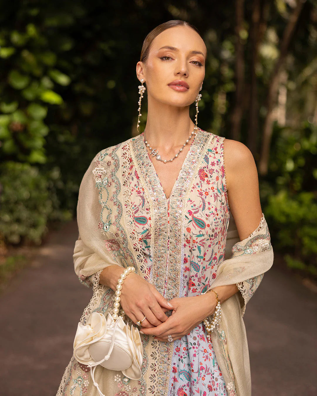 Faiza Saqlain Zinnia Embroidered Luxury Lawn Unstitched 3Pc Suit - Danica