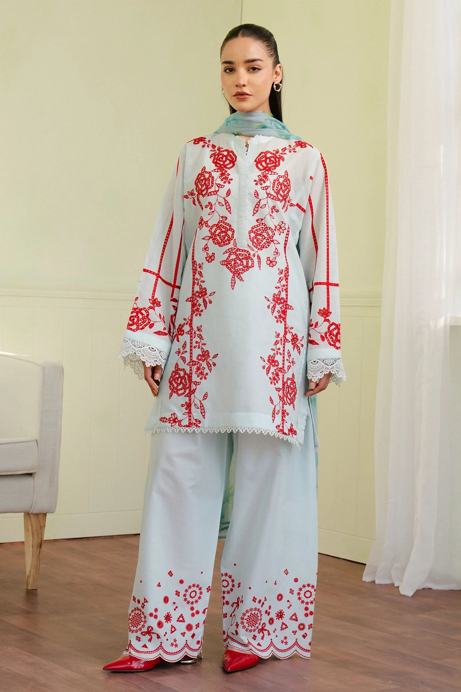 Coco by Zara Shahjahan Embroidered Lawn Unstitched 3Pc Suit D-07A ECLAT