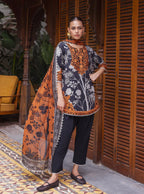 Zainab Chottani Tahra Embroidered Lawn Unstitched 3Pc Suit D-08 EFRA